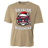 Skibid.I Rizzmas Funny Gen Alpha Slang Christmas Santa Cat Cooling Performance Crew T-Shirt