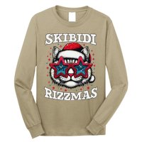 Skibid.I Rizzmas Funny Gen Alpha Slang Christmas Santa Cat Long Sleeve Shirt