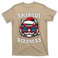 Skibid.I Rizzmas Funny Gen Alpha Slang Christmas Santa Cat T-Shirt