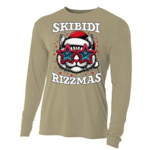 Skibid.I Rizzmas Funny Gen Alpha Slang Christmas Santa Cat Cooling Performance Long Sleeve Crew