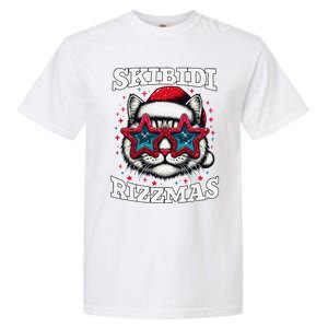 Skibid.I Rizzmas Funny Gen Alpha Slang Christmas Santa Cat Garment-Dyed Heavyweight T-Shirt