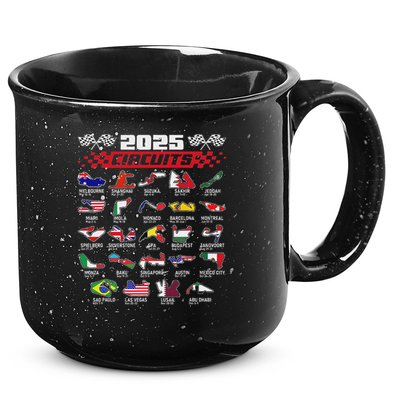 Schedule Racing Fast Cars Race Vintage Costume Formula 2025 Open Wheel Tracks Flag Lover Black 15oz Campfire Ceramic Mug