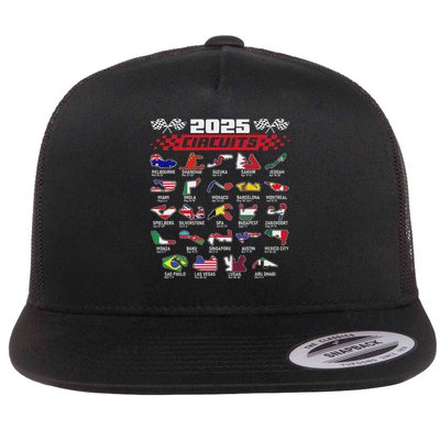 Schedule Racing Fast Cars Race Vintage Costume Formula 2025 Open Wheel Tracks Flag Lover Black Flatbill Hat