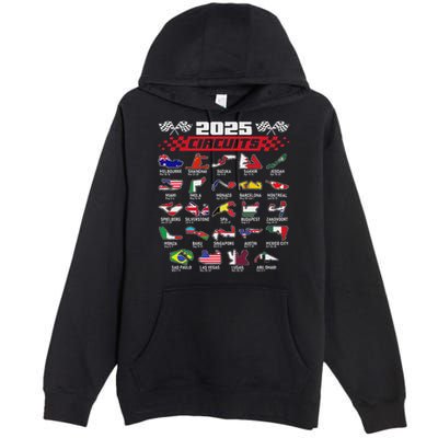 Schedule Racing Fast Cars Race Vintage Costume Formula 2025 Open Wheel Tracks Flag Lover Black Premium Pullover Hoodie