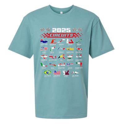 Schedule Racing Fast Cars Race Vintage Costume Formula 2025 Open Wheel Tracks Flag Lover Black Sueded Cloud Jersey T-Shirt