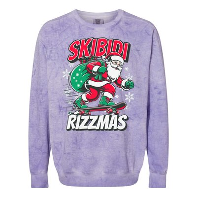 Skibidi Rizzmas Funny Santa Rizz Christmas Colorblast Crewneck Sweatshirt