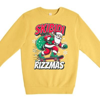 Skibidi Rizzmas Funny Santa Rizz Christmas Premium Crewneck Sweatshirt