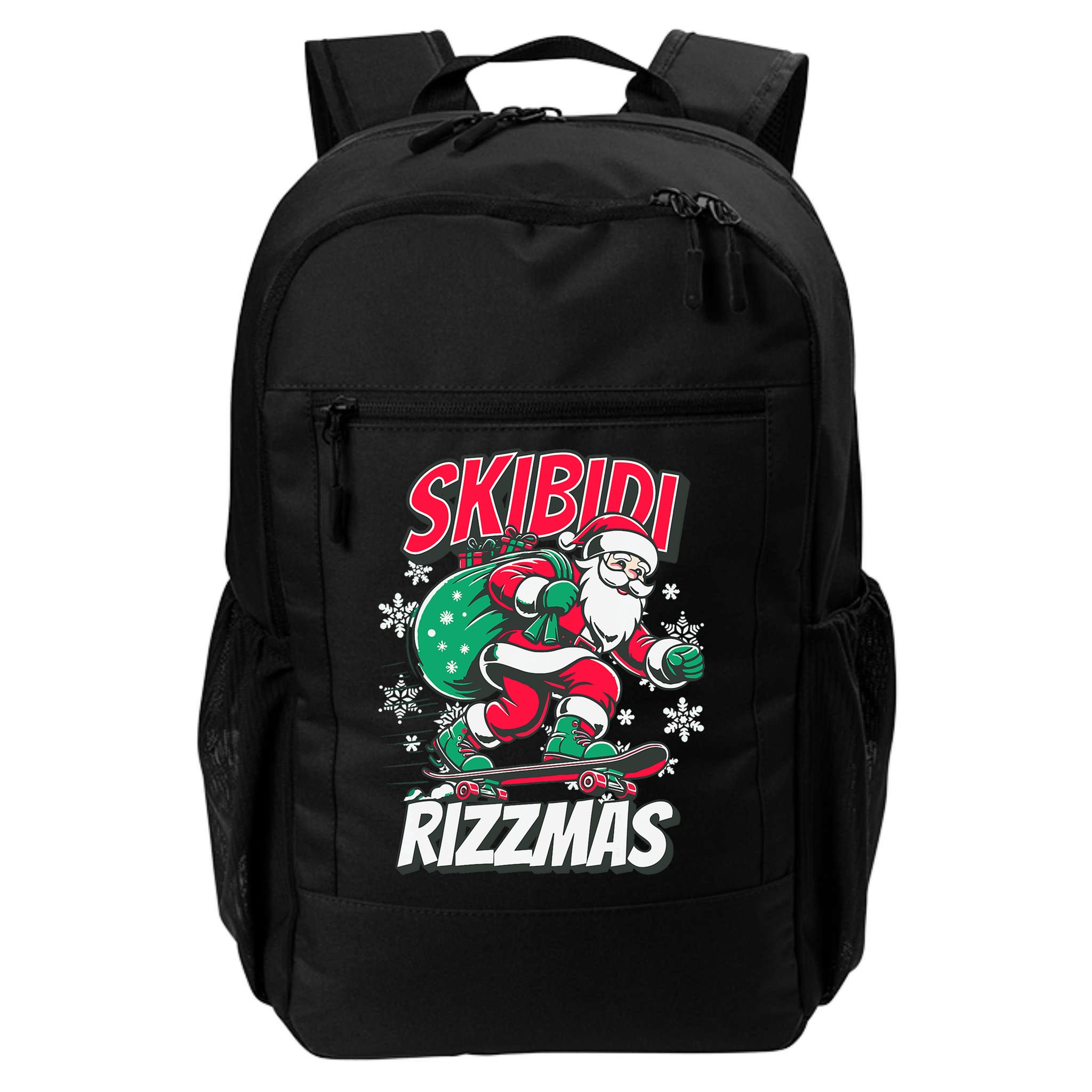 Skibidi Rizzmas Funny Santa Rizz Christmas Backpack