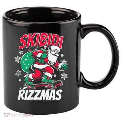 Skibidi Rizzmas Funny Santa Rizz Christmas 11oz C Handle Ceramic Mug