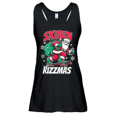 Skibidi Rizzmas Funny Santa Rizz Christmas Ladies Essential Flowy Tank