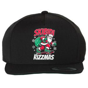 Skibidi Rizzmas Funny Santa Rizz Christmas Wool Snapback Cap