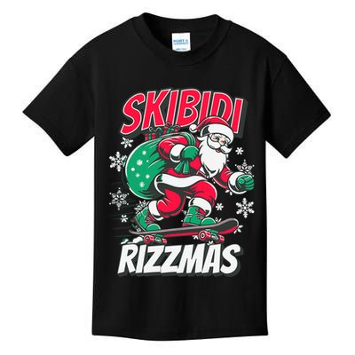 Skibidi Rizzmas Funny Santa Rizz Christmas Kids T-Shirt