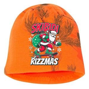 Skibidi Rizzmas Funny Santa Rizz Christmas Kati - Camo Knit Beanie