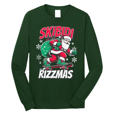 Skibidi Rizzmas Funny Santa Rizz Christmas Long Sleeve Shirt