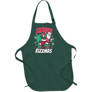 Skibidi Rizzmas Funny Santa Rizz Christmas Full-Length Apron With Pockets