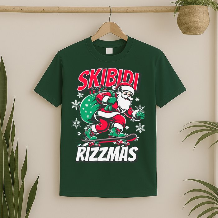Skibidi Rizzmas Funny Santa Rizz Christmas T-Shirt