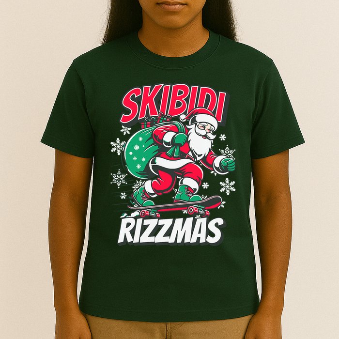 Skibidi Rizzmas Funny Santa Rizz Christmas T-Shirt