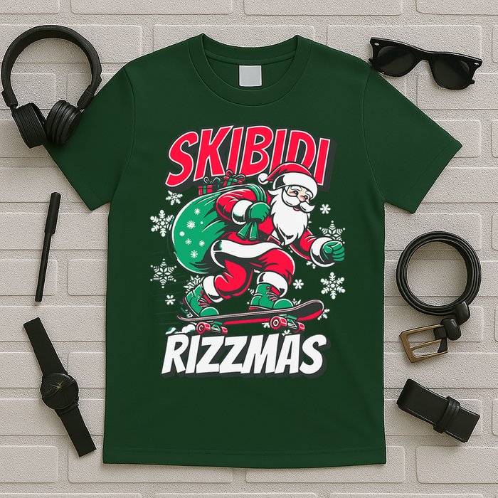 Skibidi Rizzmas Funny Santa Rizz Christmas T-Shirt