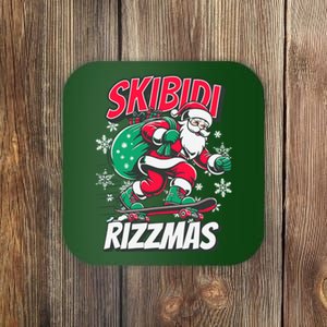 Skibidi Rizzmas Funny Santa Rizz Christmas Coaster