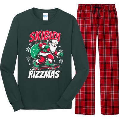 Skibidi Rizzmas Funny Santa Rizz Christmas Long Sleeve Pajama Set