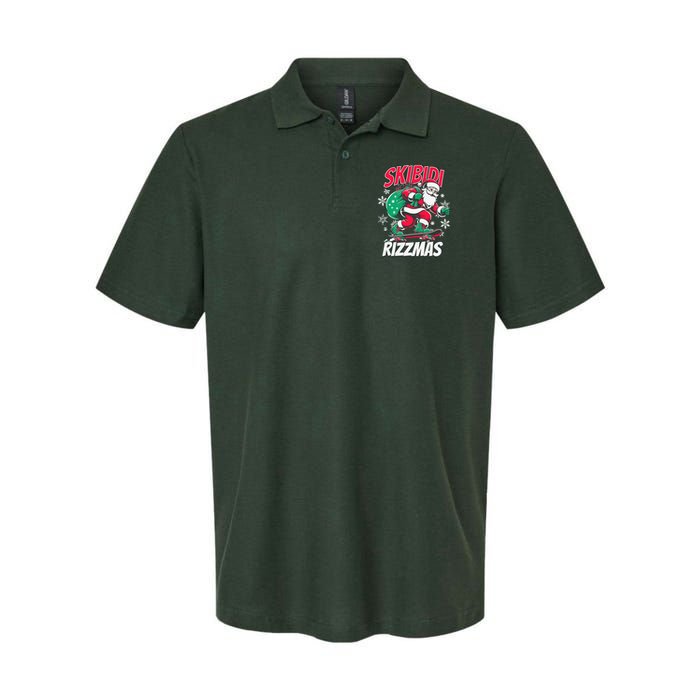 Skibidi Rizzmas Funny Santa Rizz Christmas Polo