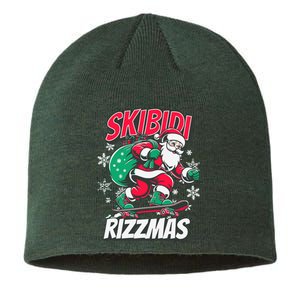 Skibidi Rizzmas Funny Santa Rizz Christmas Sustainable Beanie