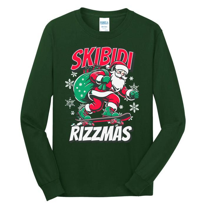 Skibidi Rizzmas Funny Santa Rizz Christmas Tall Long Sleeve T-Shirt