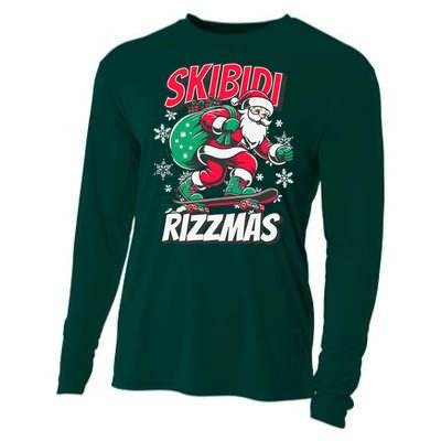 Skibidi Rizzmas Funny Santa Rizz Christmas Cooling Performance Long Sleeve Crew