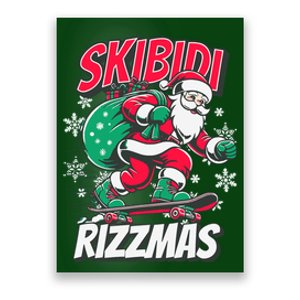 Skibidi Rizzmas Funny Santa Rizz Christmas Poster