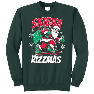 Skibidi Rizzmas Funny Santa Rizz Christmas Tall Sweatshirt