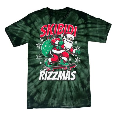 Skibidi Rizzmas Funny Santa Rizz Christmas Tie-Dye T-Shirt