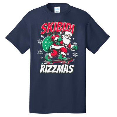 Skibidi Rizzmas Funny Santa Rizz Christmas Tall T-Shirt