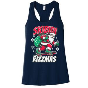 Skibidi Rizzmas Funny Santa Rizz Christmas Women's Racerback Tank