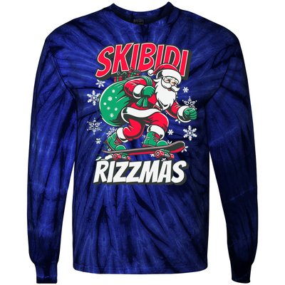 Skibidi Rizzmas Funny Santa Rizz Christmas Tie-Dye Long Sleeve Shirt