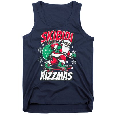 Skibidi Rizzmas Funny Santa Rizz Christmas Tank Top