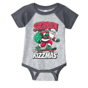 Skibidi Rizzmas Funny Santa Rizz Christmas Infant Baby Jersey Bodysuit