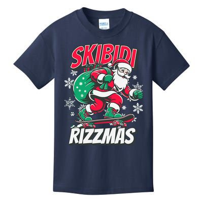 Skibidi Rizzmas Funny Santa Rizz Christmas Kids T-Shirt