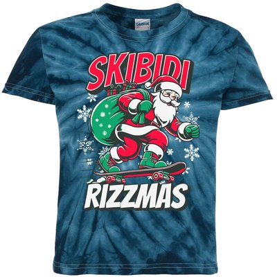 Skibidi Rizzmas Funny Santa Rizz Christmas Kids Tie-Dye T-Shirt