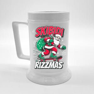 Skibidi Rizzmas Funny Santa Rizz Christmas Beer Stein