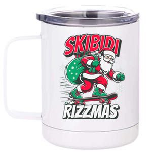 Skibidi Rizzmas Funny Santa Rizz Christmas 12 oz Stainless Steel Tumbler Cup