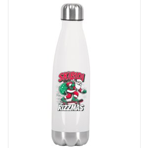 Skibidi Rizzmas Funny Santa Rizz Christmas Stainless Steel Insulated Water Bottle