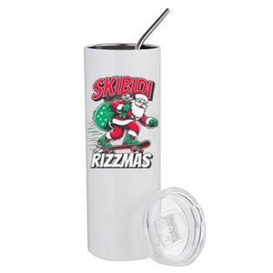 Skibidi Rizzmas Funny Santa Rizz Christmas Stainless Steel Tumbler