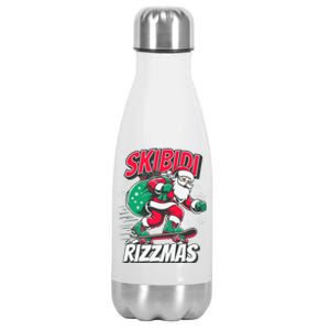 Skibidi Rizzmas Funny Santa Rizz Christmas Stainless Steel Insulated Water Bottle