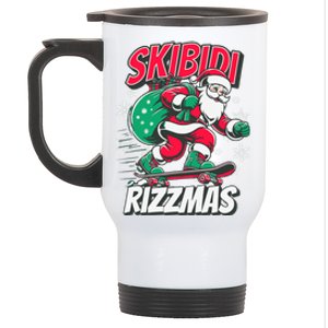 Skibidi Rizzmas Funny Santa Rizz Christmas Stainless Steel Travel Mug