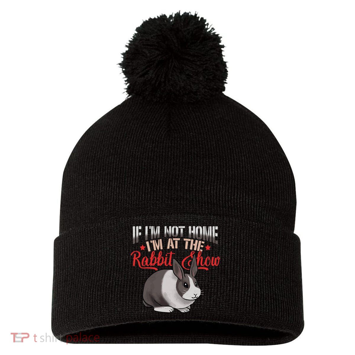 Show Rabbit For Dutch Rabbit Owner  Pom Pom 12in Knit Beanie