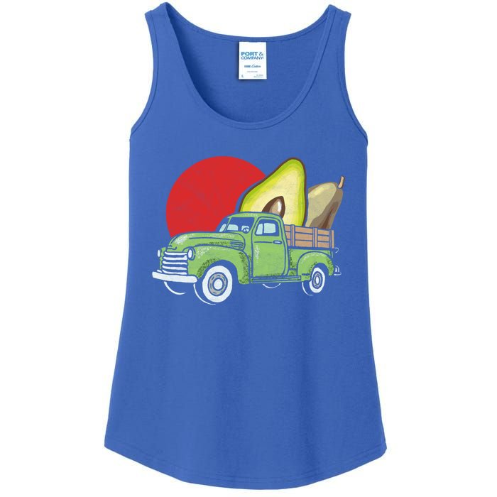 Sweet Retro Farm Truck Vintage Avocado Lover Graphic Meaningful Gift Ladies Essential Tank