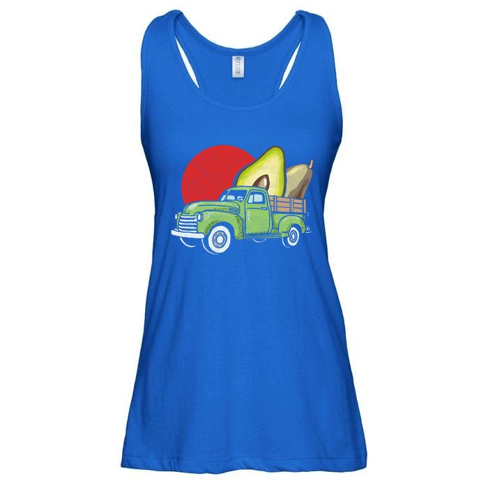 Sweet Retro Farm Truck Vintage Avocado Lover Graphic Meaningful Gift Ladies Essential Flowy Tank