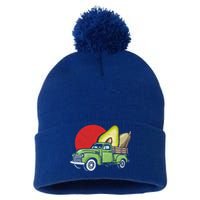 Sweet Retro Farm Truck Vintage Avocado Lover Graphic Meaningful Gift Pom Pom 12in Knit Beanie