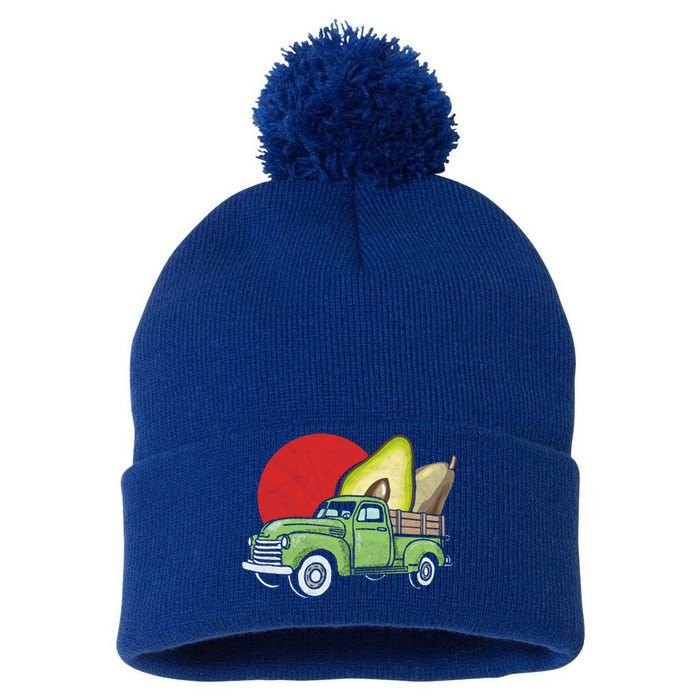 Sweet Retro Farm Truck Vintage Avocado Lover Graphic Meaningful Gift Pom Pom 12in Knit Beanie