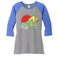 Sweet Retro Farm Truck Vintage Avocado Lover Graphic Meaningful Gift Women's Tri-Blend 3/4-Sleeve Raglan Shirt